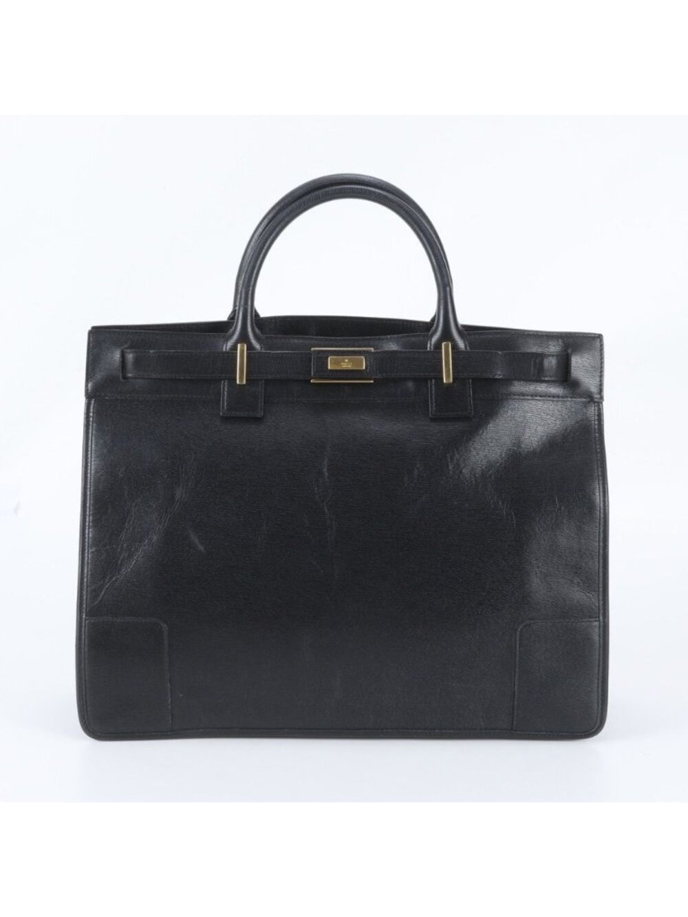 Gucci Leather Tote Bag Shoulder Hand Black